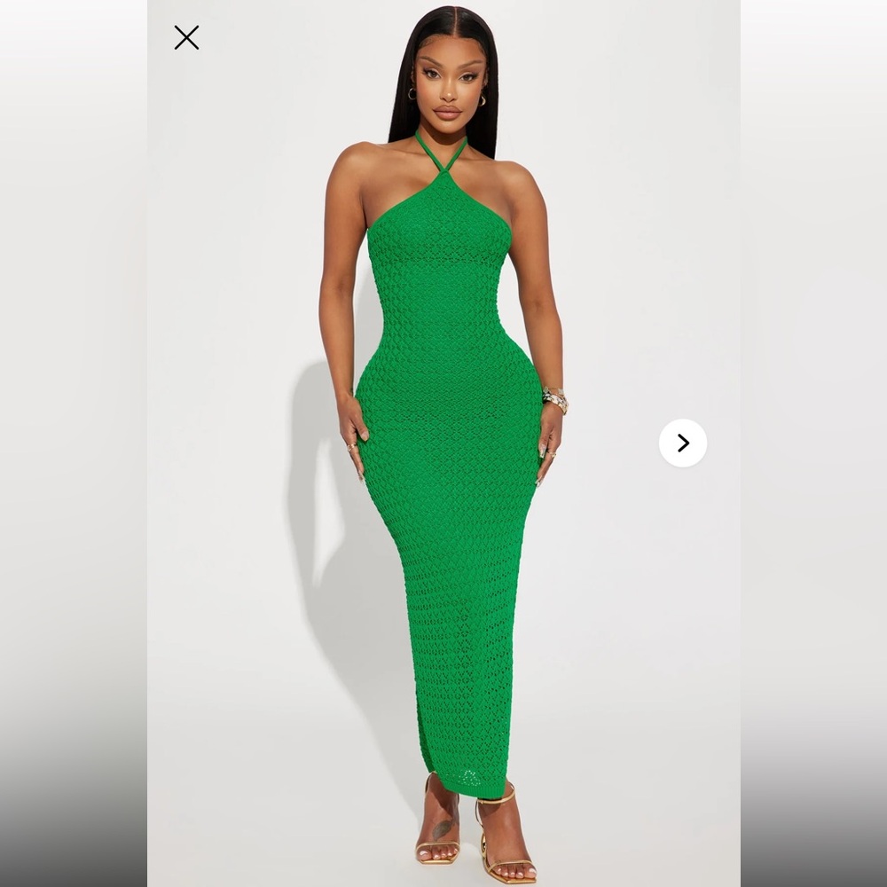 Fashion Nova Vibrant Green Maxi Dress